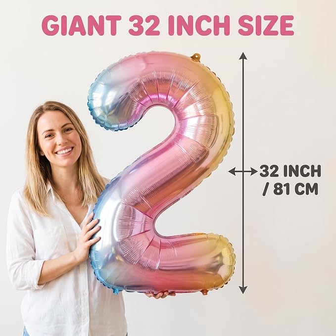 YPSelected 32 Inch Large Foil Helium Number Balloon Birthday Wedding Party 0-9 - Image 5