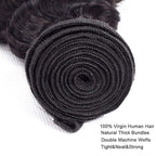 32 Inch Bundles Human Hair Natural Black Deep Wave Bundles Niegmeag Peruvian Virgin Remy Hair Extensions Double Weft Soft and Silky Color 1B Deep Wave Bundle Hair Weave 100g