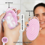Silver Infused Silicone Body Scrubber Shower - Gentle Back Scrubber Soft Bristles - Avilana Premium Dual Sided Bath Brush Massage - Advanced Material Loofah Alternative - Gift Women Men