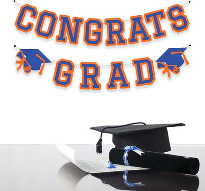 Congrats Grad Banner Graduation Party Banner Decoration Hanging Garland High - Image 3