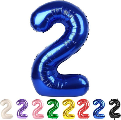 40 Inch Number 2 Balloon, Inflation Straw & Self-Sealing, Leak-Proof Aluminum by Mluchee