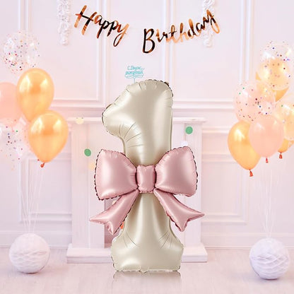 40 Inch Cream Number 1 Balloon - Image 7