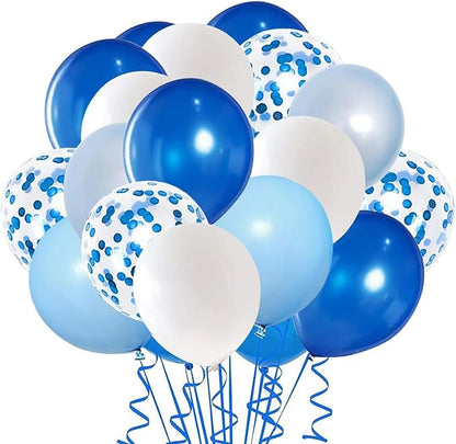 Royal Blue Confetti Latex Balloons by Hiquaty