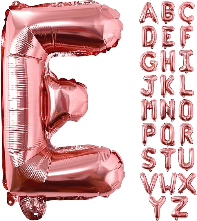 Lovoir 40 Inch Large Rose Gold Letter E Balloons Big Size Jumbo Mylar Foil by Lovoir