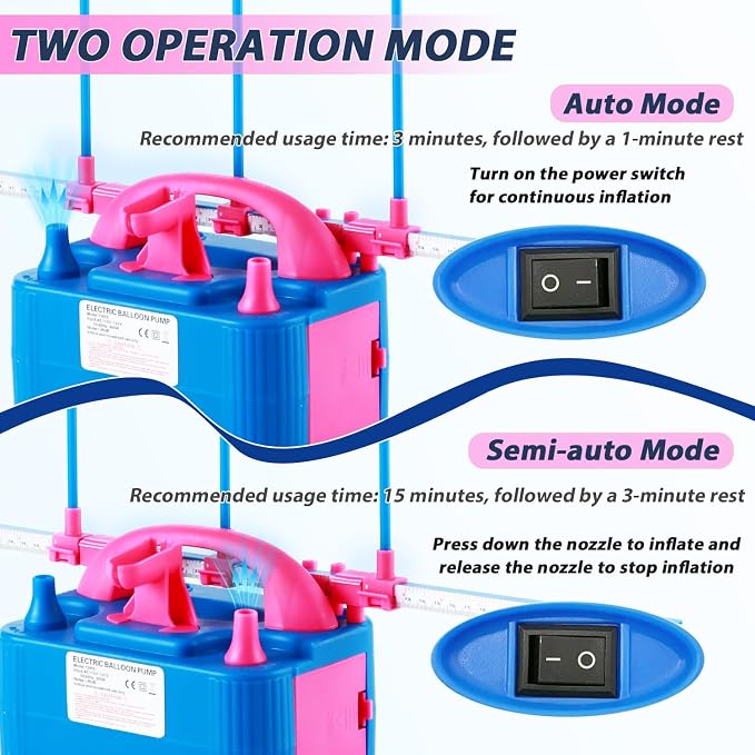 Party Zealot Electric Balloon Inflator Dual Nozzles - Image 6