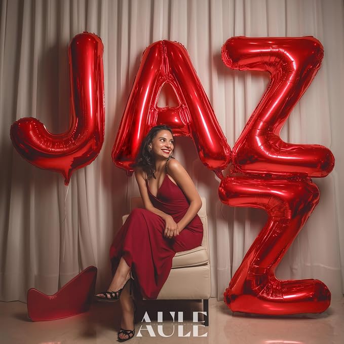 AULE 40 Inch Red R Balloon Letter Foil A-Z Birthday Big Alphabet | Birthday - Image 5