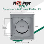 NO-PEST VENT, Exclusive Dual Door Dryer Vent Cover Outdoor 4 inch or Bathroom fan, Made in USA w Highest UV Resistant Plastic in any Outdoor Vent Cover (Slate Grey, 4 inch W/O Duct Tube)