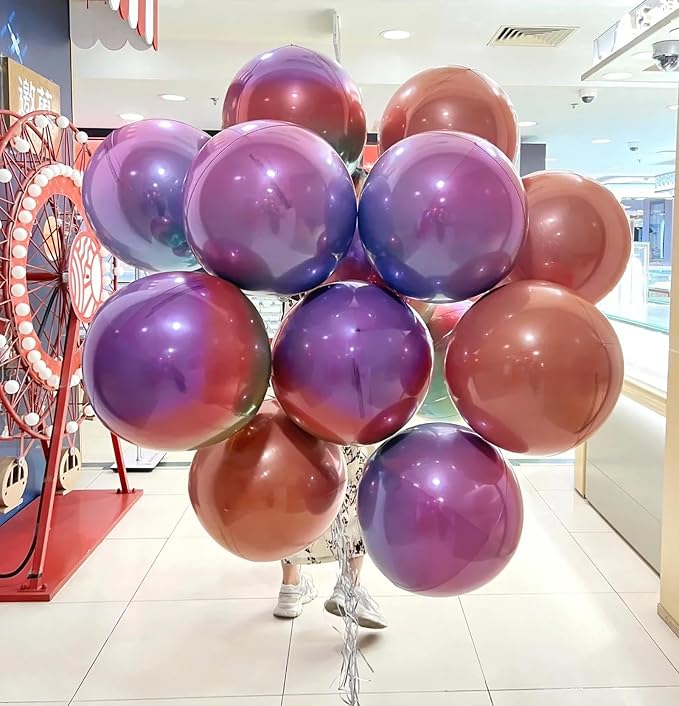 22 Inch Metallic Green Mylar Balloons, Large Giant Round 4D Foil Balloons - Image 4