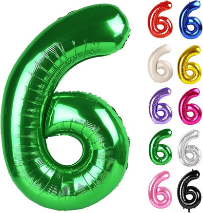 Green Number 6 Balloon 40 Inch by IWERP