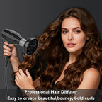 LURA Hair Diffuser For Curly Hair,Diffuser Hair Dryer Attachment,Curly Hair Diffuser,Black Hair Diffuser Attachment For Hair Dryer Nozzles From 1.7 To 2.1
