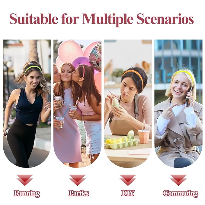 12 Pcs Thin Headband for Women,Skinny Headbands,Thin Hair Bands for Women's Hair,No Headache Headband Pressure Slip Fabric Narrow Gentle,Slim Ouchless,for Girl Head Hairs Accessories (Multicolor)