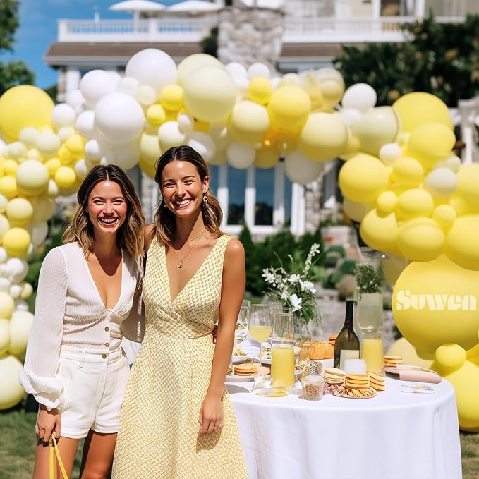 SUWEN 153Pc Yellow Balloon Arch Kit Garland 18 10 5 Inch Light Yellow White | - Image 5
