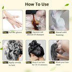 Black Hair Dye Shampoo 3 in 1 for Gray Hair Coverage, Color Shampoo for Women and Men, Instant Herbal Ingredients Hair dye (16.9 Fl oz)