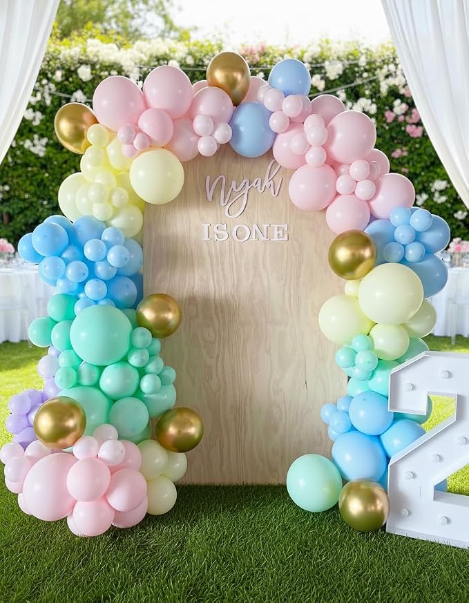 Pastel Rainbow Balloon Garland Kit 181Pcs Macaron Easter Balloon Arch Kit - Image 7