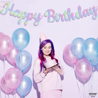KatchOn Iridescent Happy Birthday Banner 10 Feet Pre-Strung | Happy Birthday - Image 6