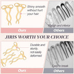 2PCS 5.5Inch Bow French Hair Pins Large U-Shaped Pins for Women and Girls Fashion Metal Hair Pin French Twist Hair Pins for Buns, Updos,Stylish and Functional(set5-gold)