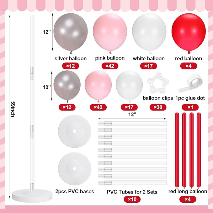2 Set Ice Cream Balloon Column Stand Kit - Image 3