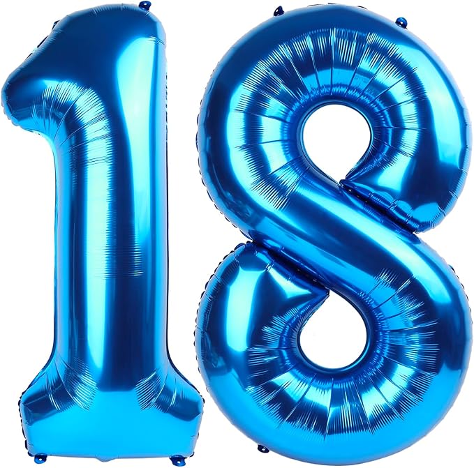 18 Balloon 40 inch Dark Blue Number Balloons by Enyeopd