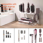 Hair Tool Holder for Dyson Airwrap, Acrylic Double-Layer Storage Holder, Hair dryer Stand Wall Mounted or Desktop, Shark Hair Dryer Holder for Dyson & Shark Attachments, Transparent