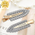2PCS Rhinestone Hair Clips,Snap Hair Accessories,Decorative Hair Clips,Rhinestone Barrettes For Women Girls(SET21)