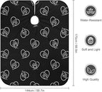 Large Long Hair Cutting Cape, Salon Apron Cat Dog Paw Prints Heart Black Haircuting Salon Cape Gown for Hair Cutting Styling