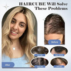 HAIRCUBE Hair Toppers for Women 100% Real Human Hair, Ombre Blonde with Brown Highlight, 6"*5.5"MONO Large Base,65g Hand-moven Real Human HairToppers for Women with ThinningHair