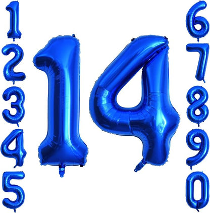 Navy Blue Number 14 Balloon 40 Inch, Shimmering Foil Milestone Party Decor | by Unknown