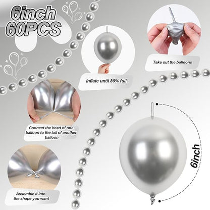 Silver Link Balloons, Quick Linkable Balloon - Image 2