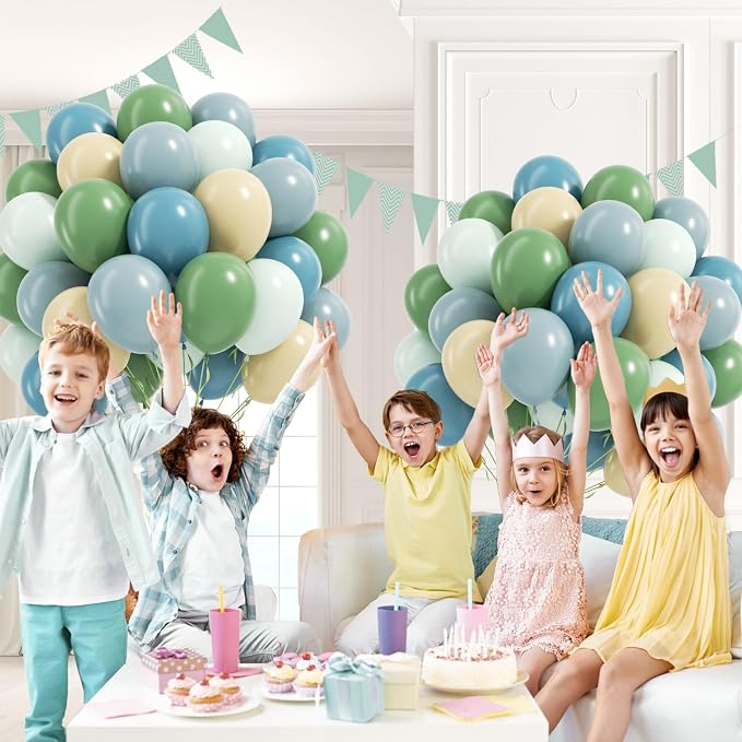 12inch Blue and Green Balloons - Image 5
