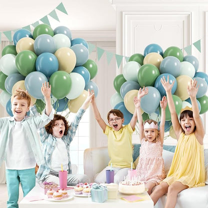 12inch Blue and Green Balloons - Image 5