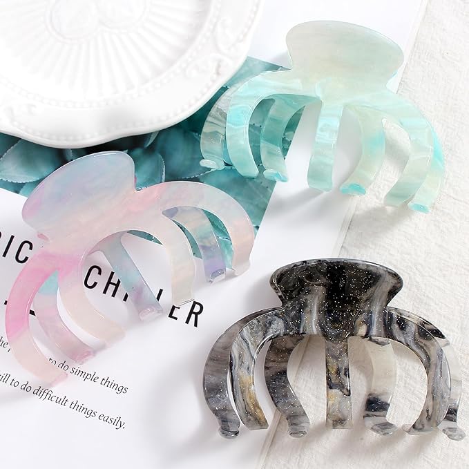 3Pcs Large Octopus Claw Clips for Women - Ideal Gift Cute & Stylish Hair Claws for Thick Hair, Everyday Hair Accessories