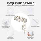 Men Women Fashion Sports Sweat Band Hair Accessories for Sports Workout Shower, Long Multifunction Gold White Marble Art Head Ribbon Headwear