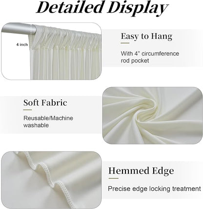 10ft x 15ft Ivory Backdrop Curtains - Image 5