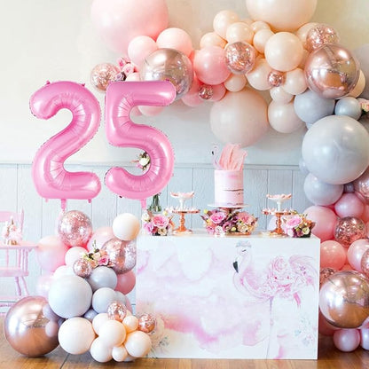 Pink Number 25 Balloons, Big Large Foil Number Balloons, Jumbo Giant Mylar - Image 5