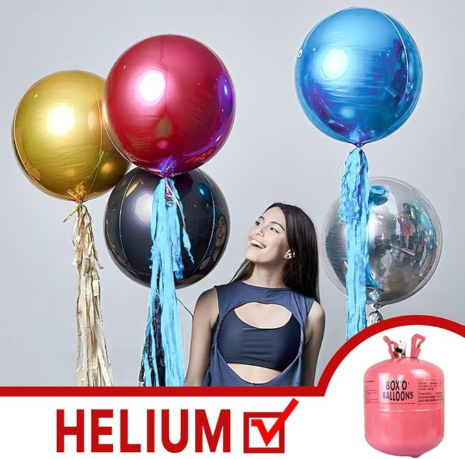 PartyWoo Red Large Round Giant 4D Jumbo Inflatable Foil Balloons 6pcs | 32 Inch - Image 3