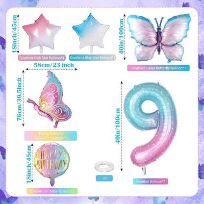 Butterfly Balloons, 9th Butterfly Birthday Decorations - Image 2