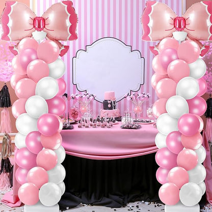 Kasyat 2 Sets Pink Bow Balloon Column Stand Kit - Image 6
