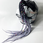 Helmet Pigtails Gradient Ramp Helmet Braids Ponytail Helmet Hair with Suction Cup for Motor Bike 1PCS 24inch (Helmet not Included)