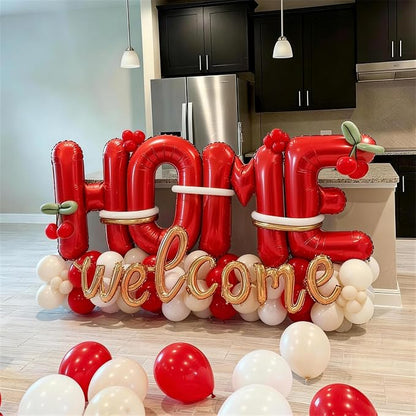 Red HOME Balloons 40 Inch, Large HOME Letter Banner - Image 5