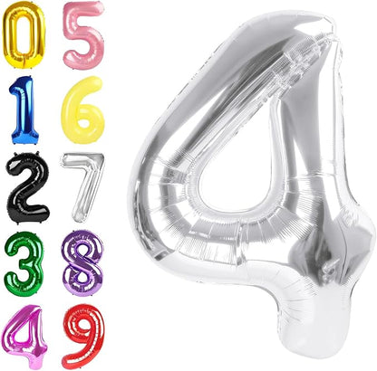 Number Balloons 40 Inch Silver 3 Balloon by Argthjy