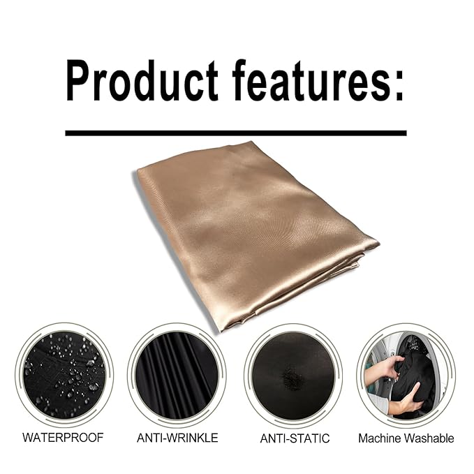 Salon Styling Capes for Clients, Hair Dye Cutting Capes with Elastic Hooks, Waterproof Light Weight Satin Sheen Styling Cape Barber Gown for Stylist, 63”*56”(Champagne Color)