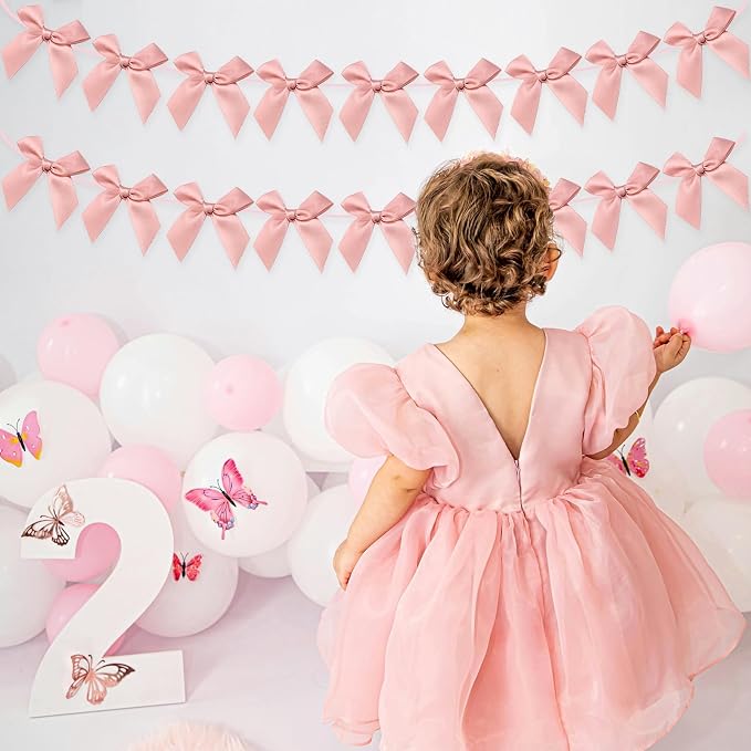2pcs Bow Garland Banner, Ribbon Bow Party Decorations - Image 6