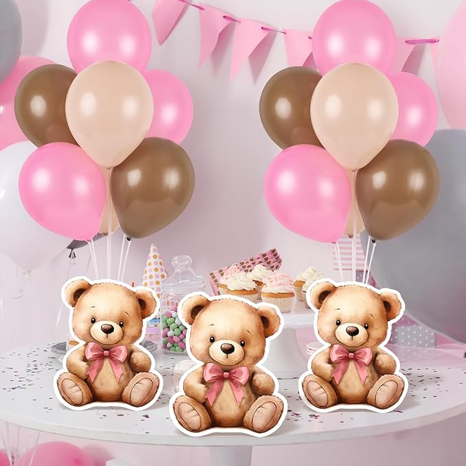 12 Sets Pink Bear Baby Shower Balloon Stand Kit - Image 5