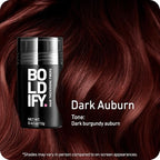 BOLDIFY Hair Fibers (12g) - Fill In Thinning and Fine Hair for an Instantly Fuller, Thicker Look - 14 Shades for Women & Men - Dark Auburn