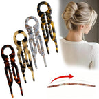 Prestige French Hair Pins - Serrated Anti-Slip Design, Curved Angle for Better Head Fit, New Elegant Hair Accessories for Women, Suitable for All Hair Types（4pcs）