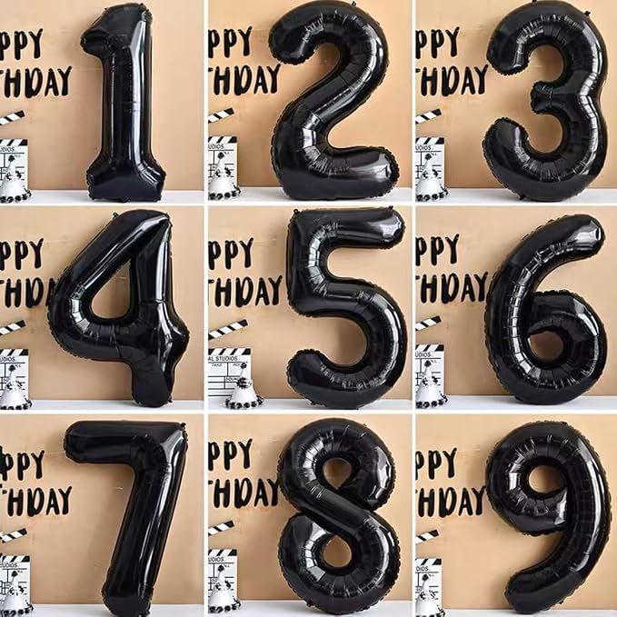 Jonhamwelbor 25 Number Balloons Black Big Giant Jumbo Number 25 Foil Mylar - Image 4