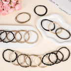 40 Pcs Boho Hair Ties, Hair Ties Bracelets for Women Neutral Colors Hair Ties Boho Accessories for Girls