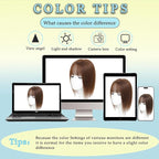 Hair Toppers for Women Real Human Hair, 360° 3D Toppers Pieces for Women with Thinning Crown Wispy Bangs 16 Inch Upgrade Big Basement (Light Brown, 16 Inch Wispy Bangs)