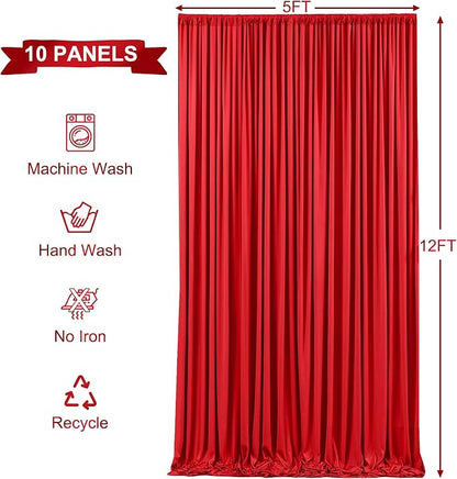 10 Panels Red Backdrop Curtains - Image 5