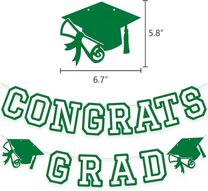 Congrats Grad Banner Graduation Party Banner Decoration Hanging Garland High - Image 2